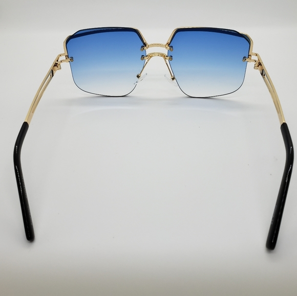 Gold Tone Frame Premium Fashion Aviator Sunglasses Eyewear - Picture 4 of 5